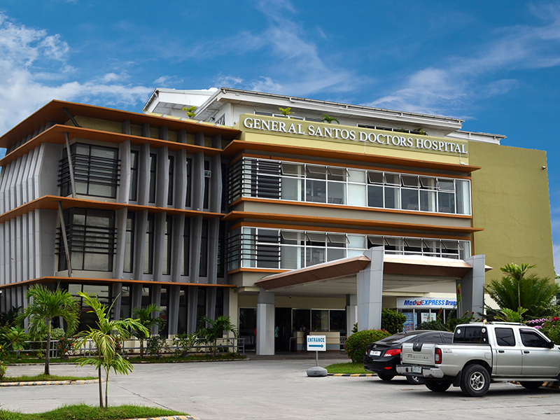 General Santos Doctors Hospital building photograph; not evidence of current solar operation