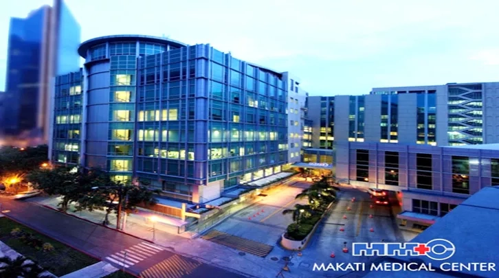 Makati Medical Center building photograph; not evidence of current solar operation